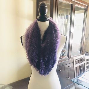 Fuzzy Purple Tube Scarf
